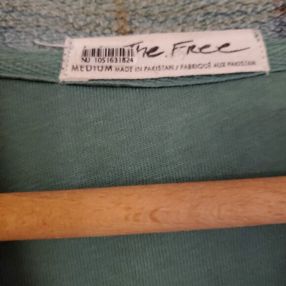 Free People Plaid Long Ruby Jacket Women's M Oversized Sage Combo EUC - Picture 7 of 9